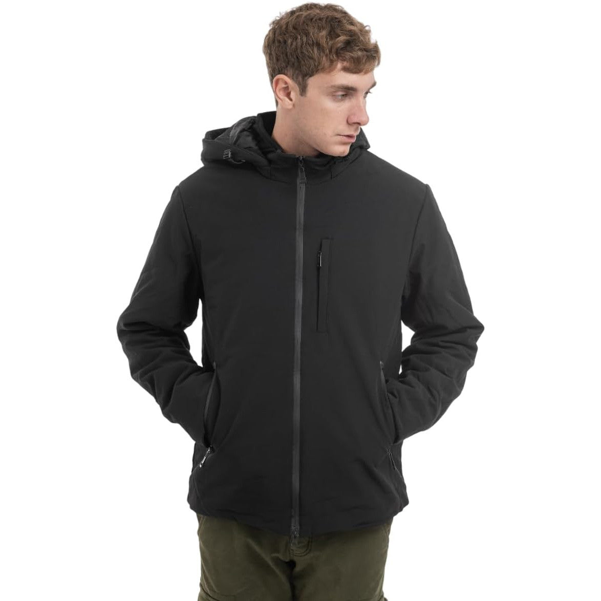 TONY BACKER Men's Winter Waterproof Windproof Softshell Jacket Detachable Hood